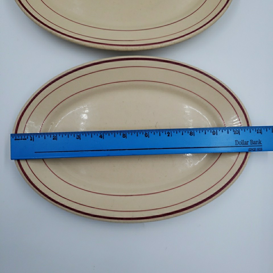 Clarks Store Fixture Co Wellsville China Oval Plate Platter 2PC Flint Michigan