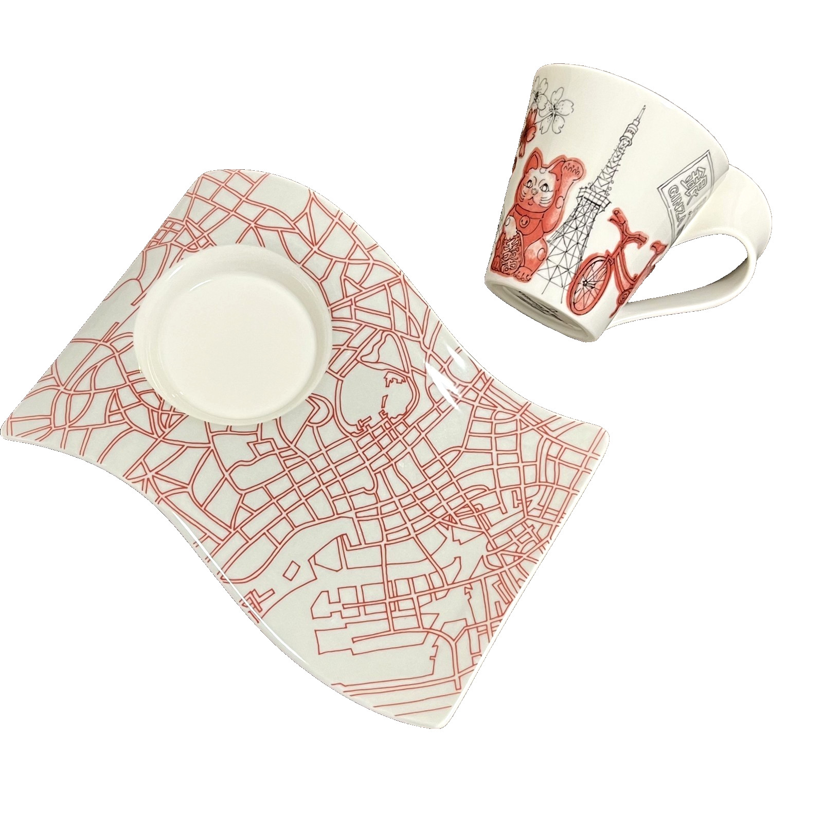 Villeroy & Boch Mug Plate Set New Wave Tokyo Deadstock Not Used