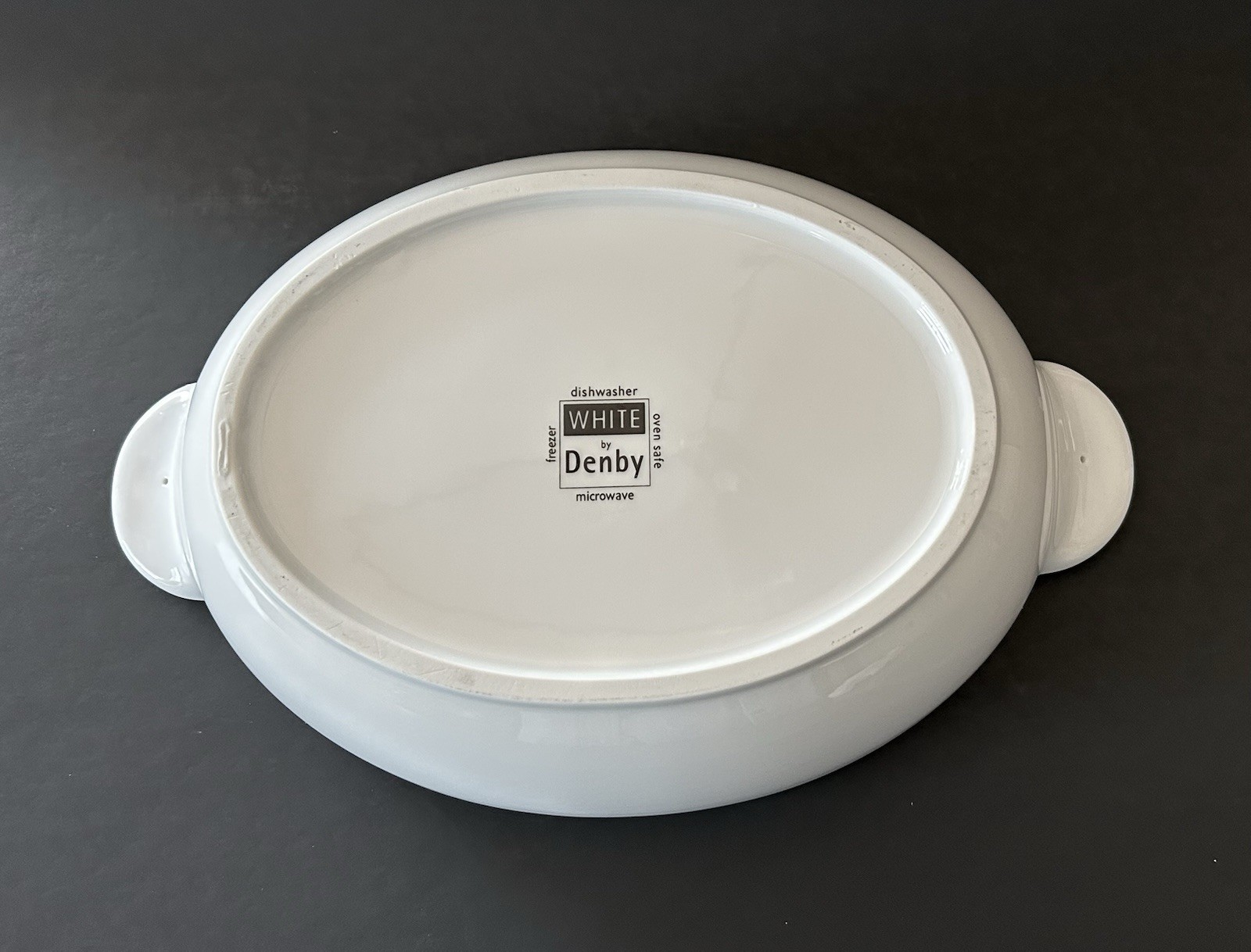 Denby White Round Oval Baker 13” Casserole Dish
