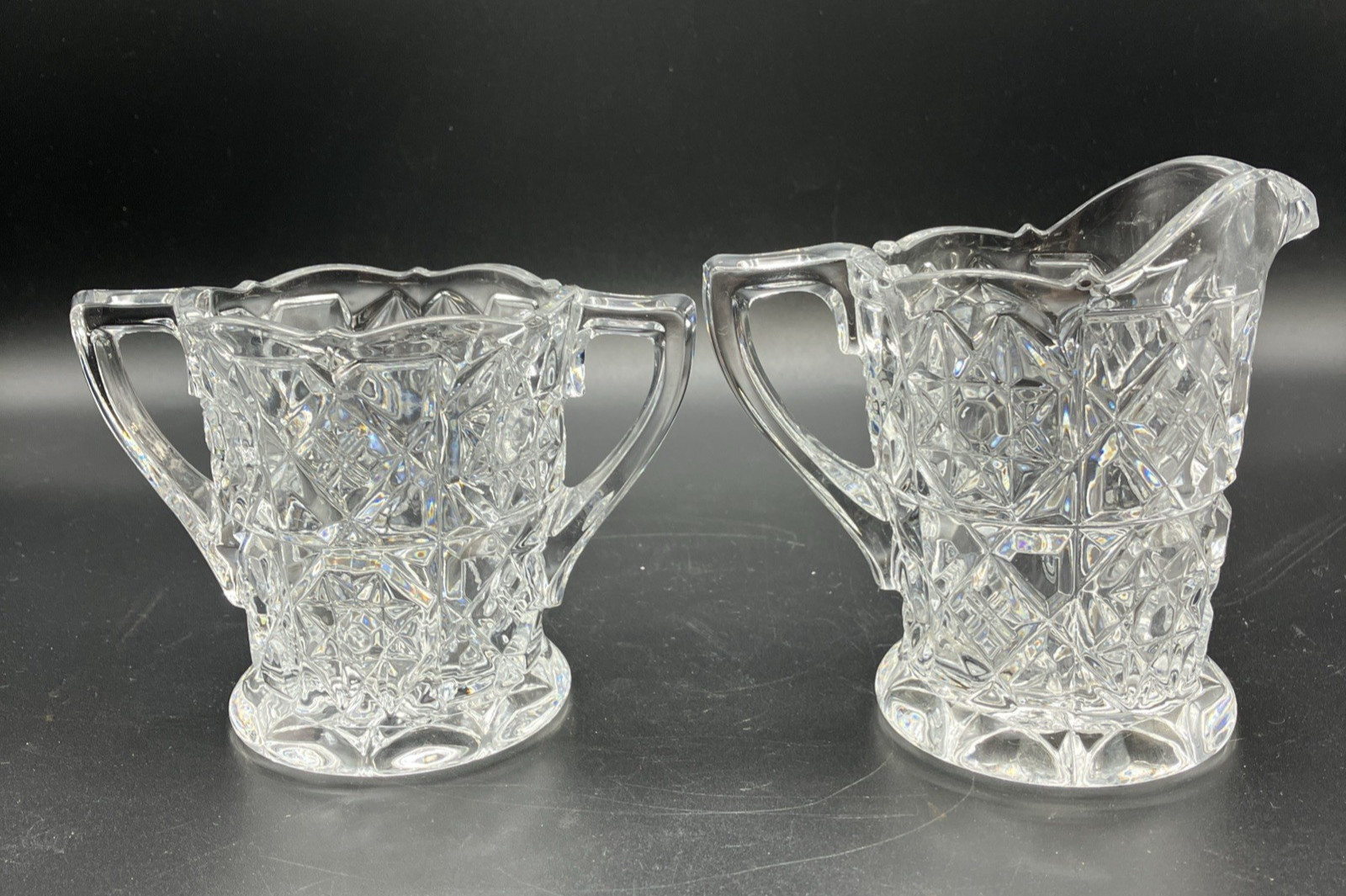 Vintage Fostoria Heritage Sugar and Creamer Set