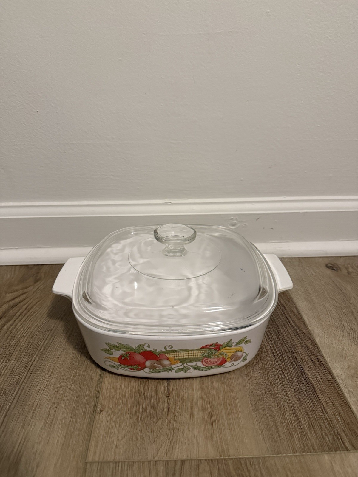 Vtg CorningWare Garden Harvest A-2-B 2 Quart Baking Dish A-2-PC W/ Lid