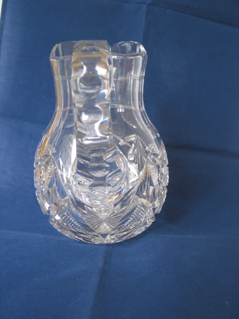 ABP Antique American Brilliant Cut Glass Jug Pitcher Great Condion 7.5 inches Ht