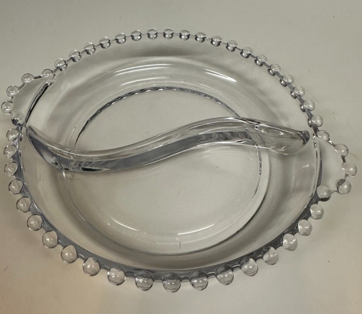 7″ Round 2 Part Relish Candlewick Clear (Stem 3400) by Imperial Glass-Ohio