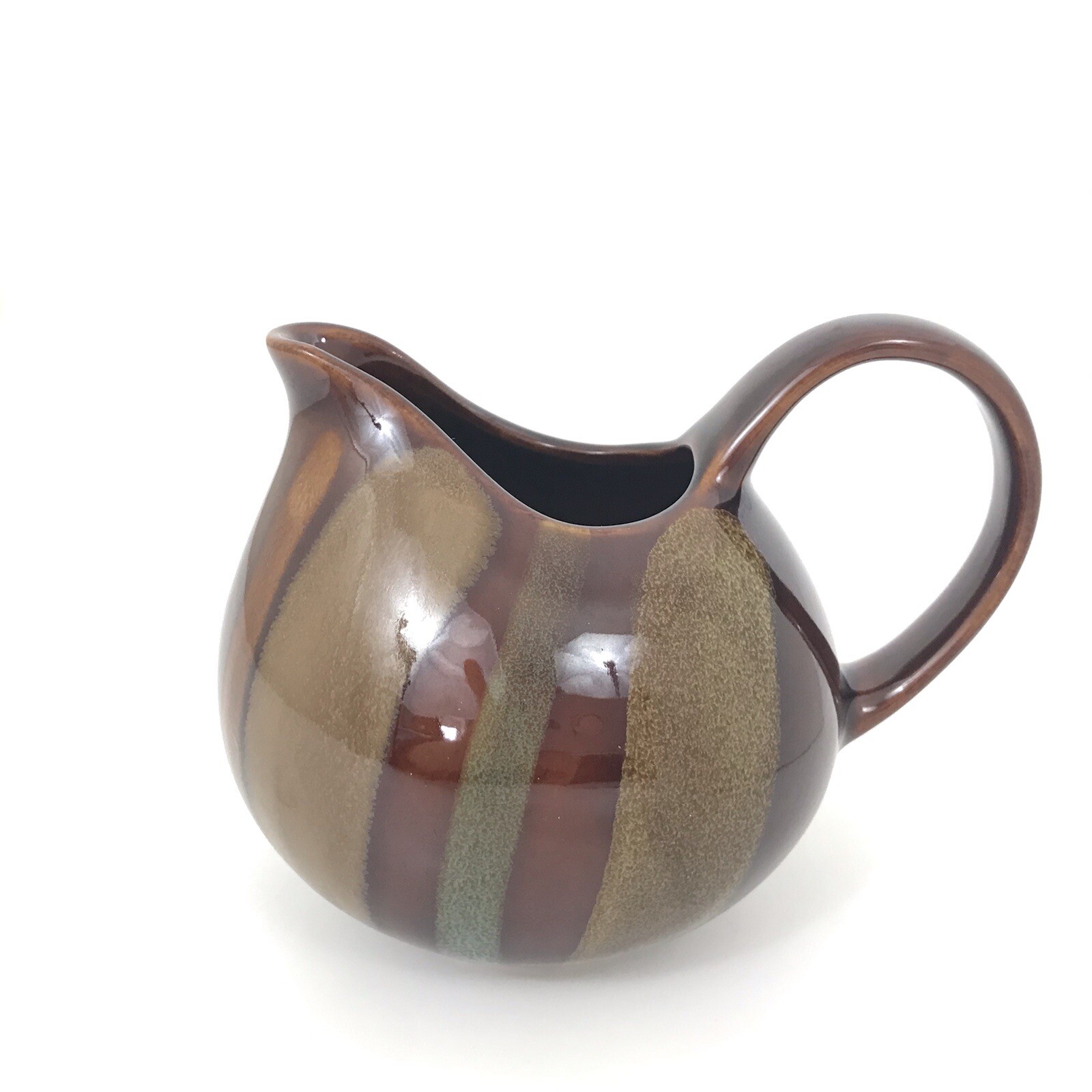 SANGO Avanti Brown Stoneware CREAMER 4722 Pitcher Drip Glaze Multicolor NEW