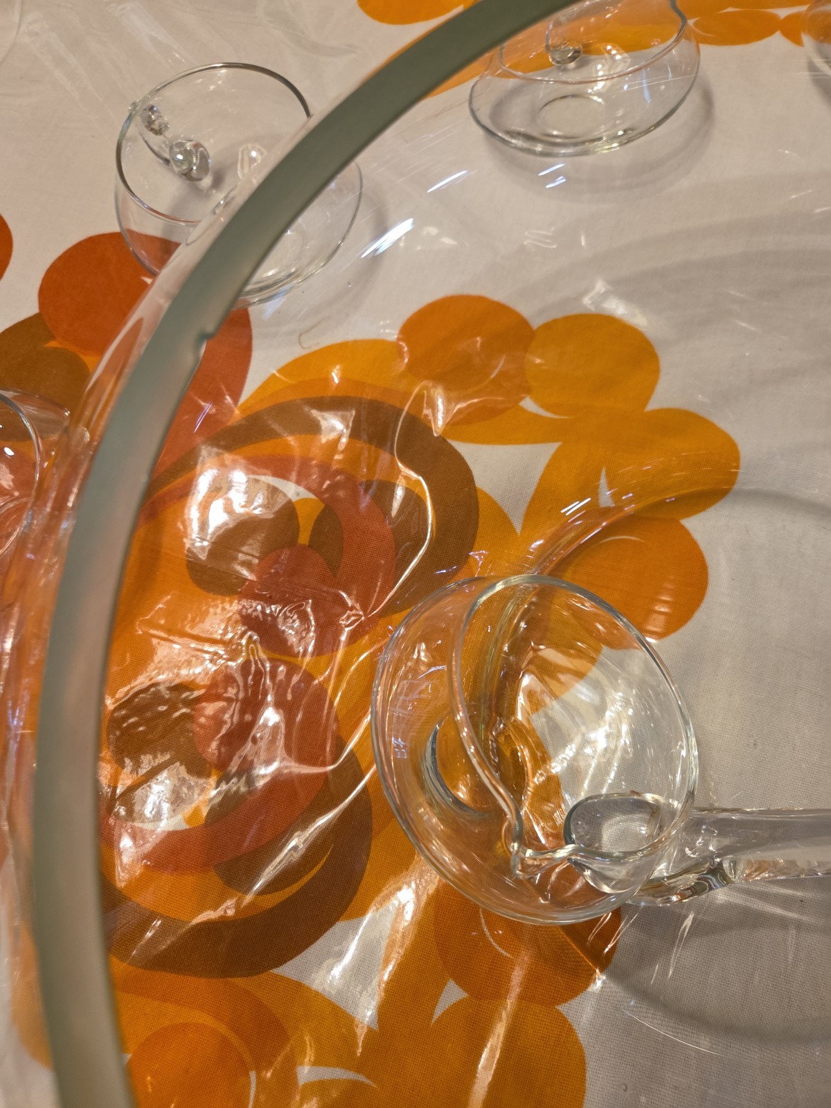 3CHIPS* 14 Piece Hand Blown Crystal Moderno Riekes Crisa Punch Bowl Set w/Ladle