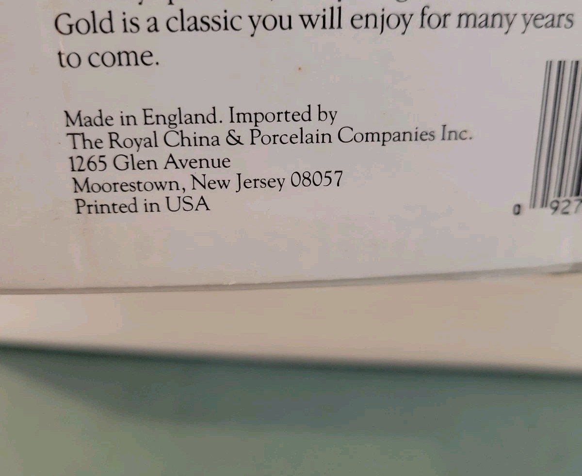 Nib Royal Worchester Evesham Gold Five Piece Set With Bonus Soup/Cereal Bowl
