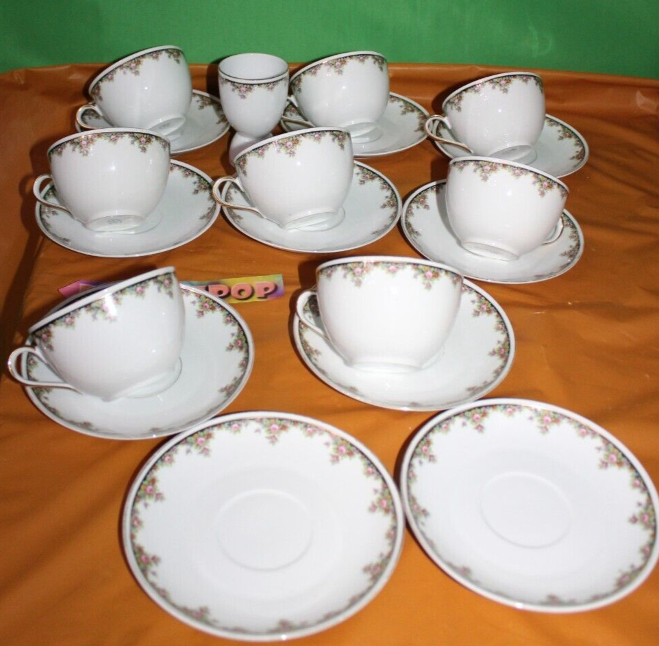 19 Piece MZ CMR Maria Theresa Carlsbad China Czechoslovakia Cups Saucers