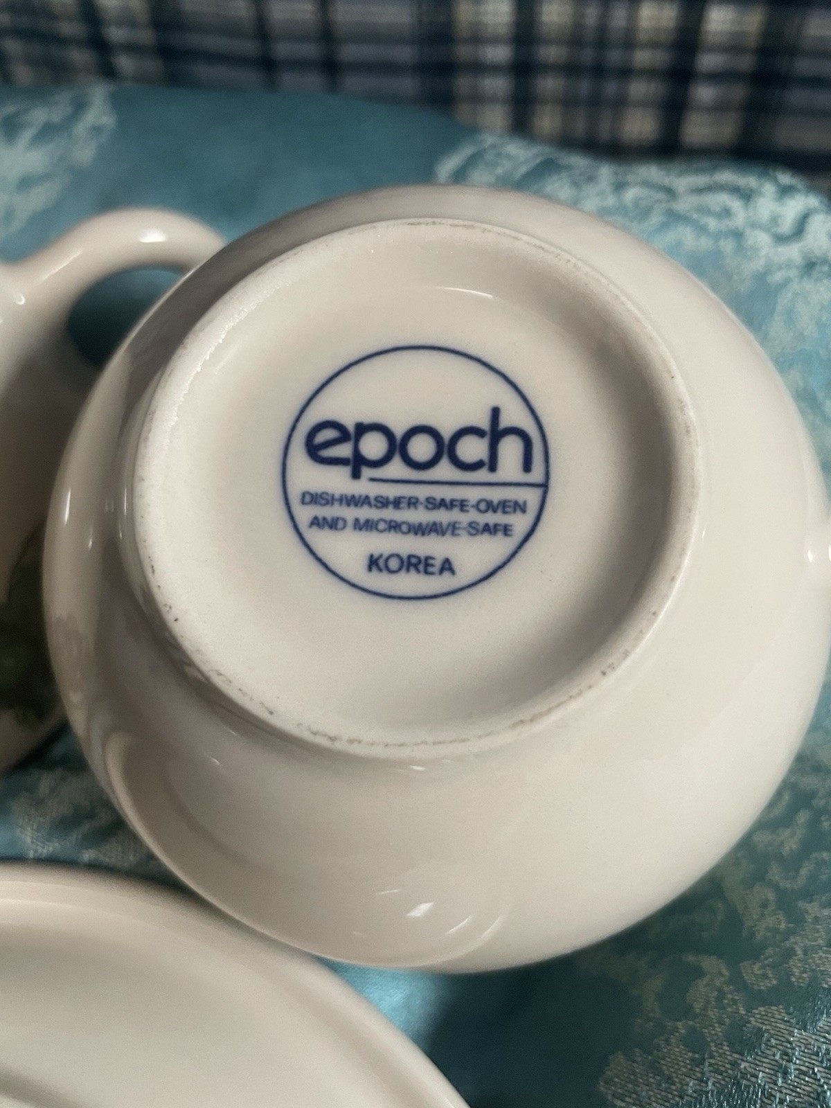 Noritake Epoch Wholesome Cup and Saucer 8 Oz Cream Stoneware Fruit and Leaves
