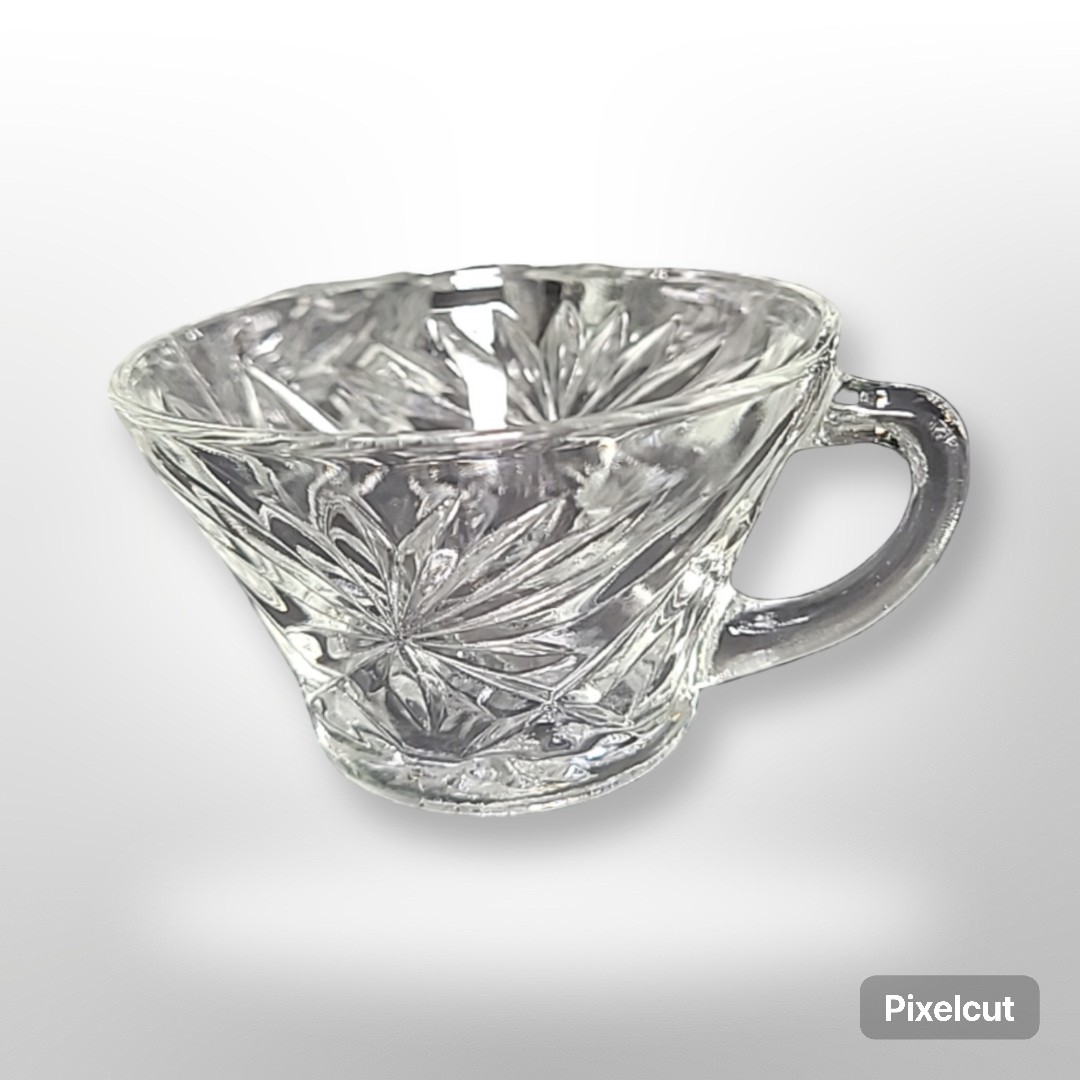 Vintage Glass Punch Bowl & 12 Cups Set