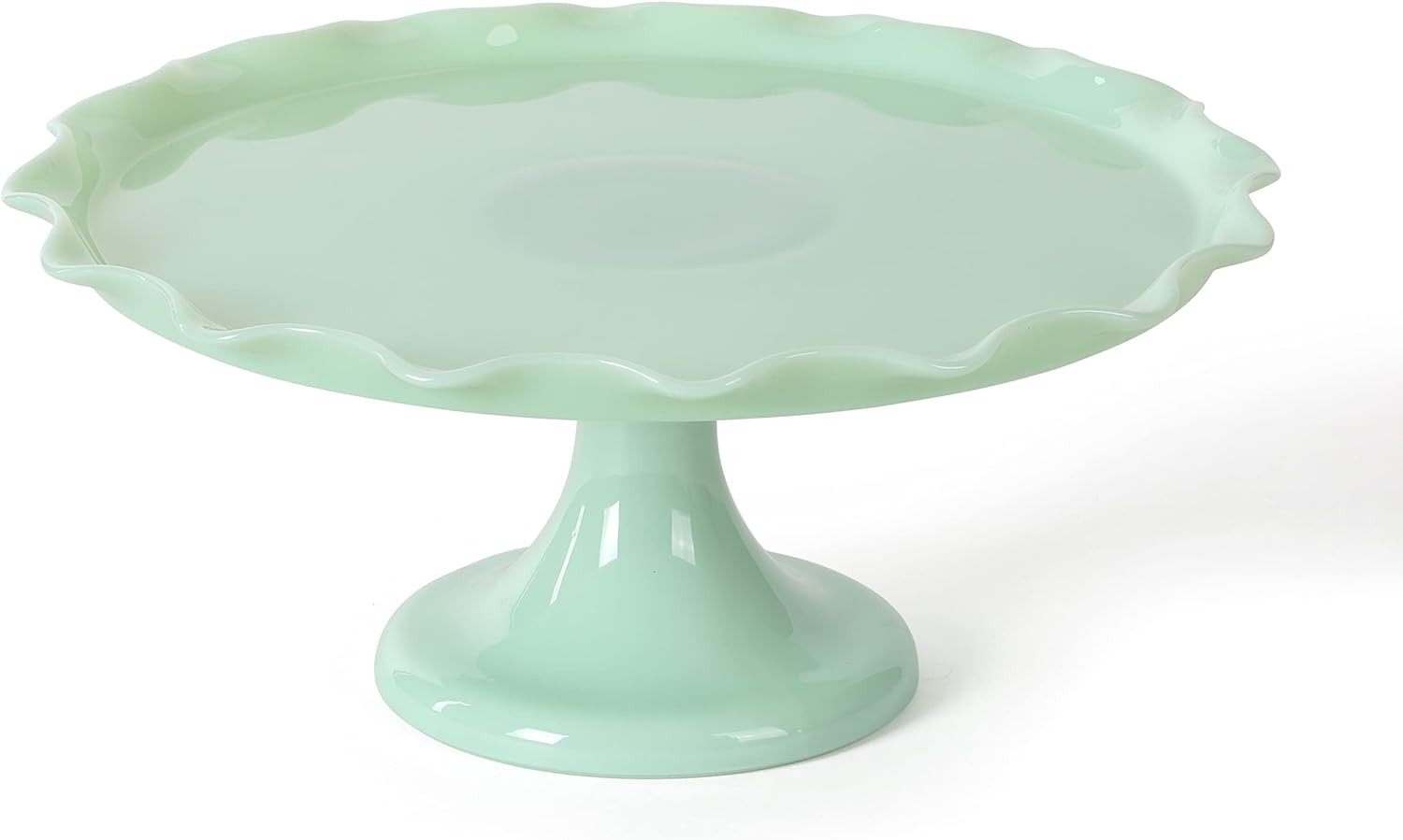 Highbrook 11″ Jadeite Glass Cake Stand – Handmade Vintage-Style Dessert Stand wi
