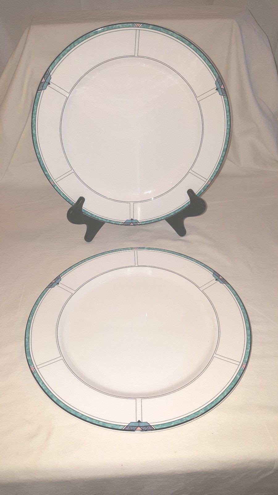 Mikasa Emerald Cove 12 -1/8″ Chop Plates Qty 2 Available EUC – made in Japan