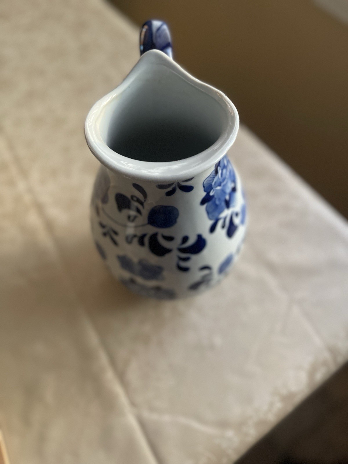 Vintage Blue and White Pitcher / Vase