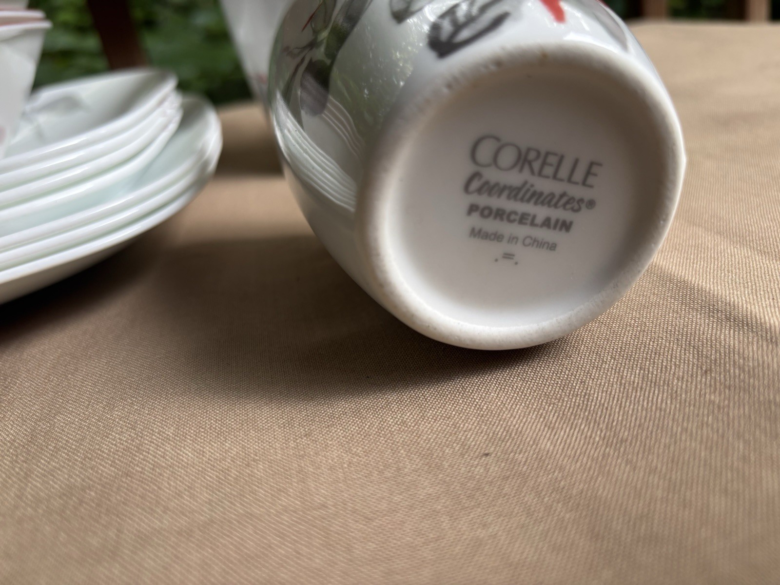 Corelle Kyoto Leaves 15 Pc Square Set 3 Dinner Plates 4 Luncheon 4 Bowls 4 Mugs