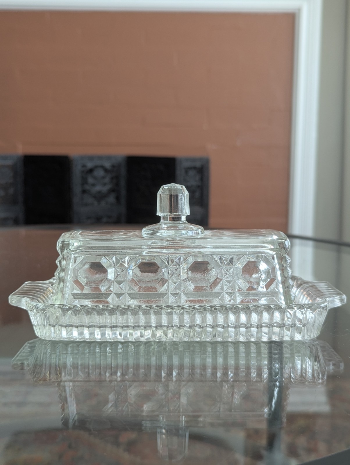 Vintage Federal Glass Windsor Butter Dish With Lid Early 1970s Serving Piece