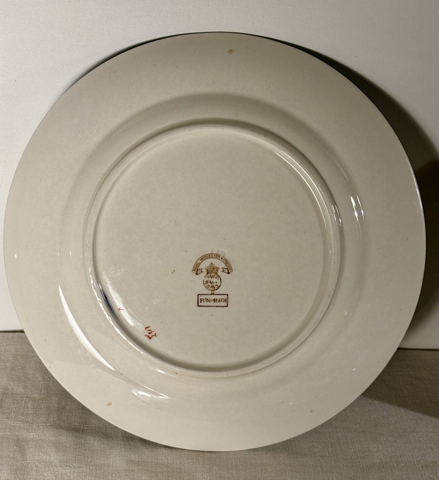 4 Antique Turquoise Gold & Cream Royal Worcester 9” Plates Circa 1888 Pat #2313