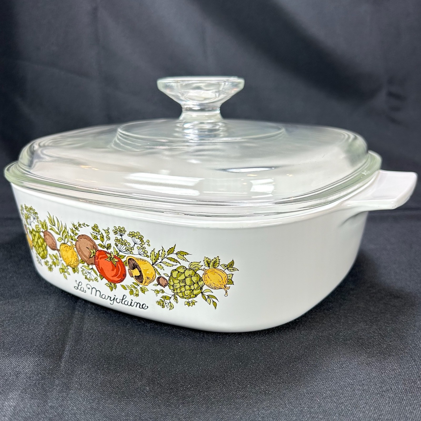 Vintage Corning Ware Spice of Life/La Marjolaine A-2-B 2 Quart w/ Pyrex Lid EUC