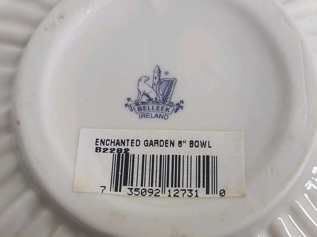 BELLEEK IRELAND ENCHANTED GARDEN 2000 CENTERPIECE BOWL PANSIES 4 3/4″H X 8 1/4″
