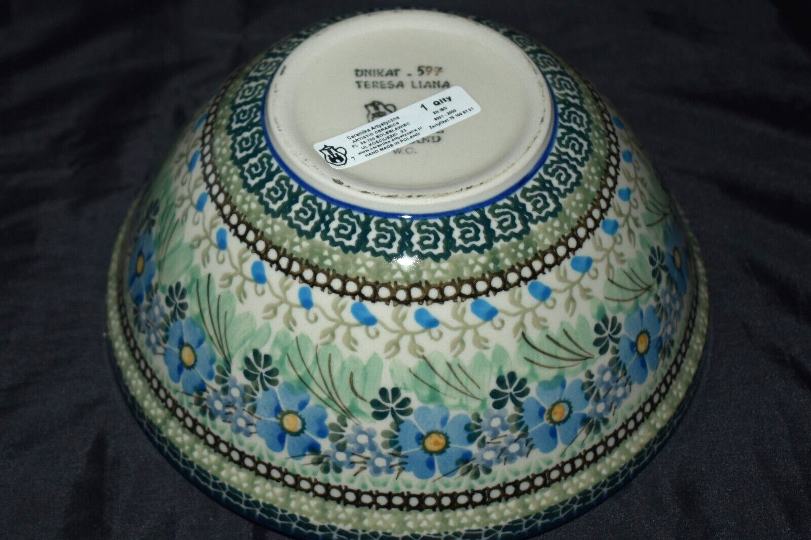 UNIKAT Ceramika Artystyczna TERESA LIANA Polish Pottery Serving Bowl