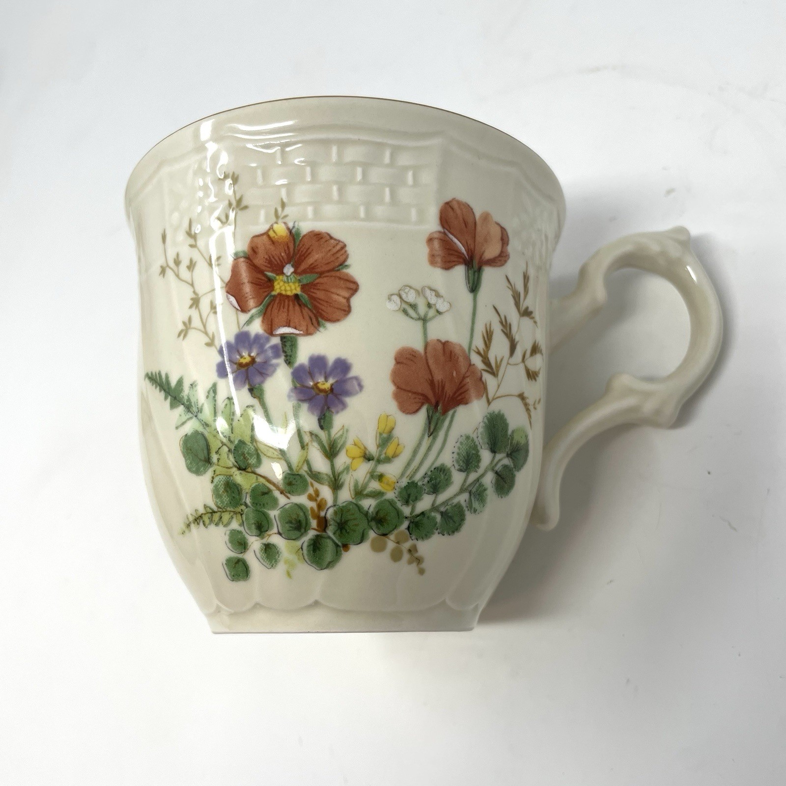 Mikasa Margaux Fine Ivory Teacup Coffee Cup Set of 4 Floral Gold Rim