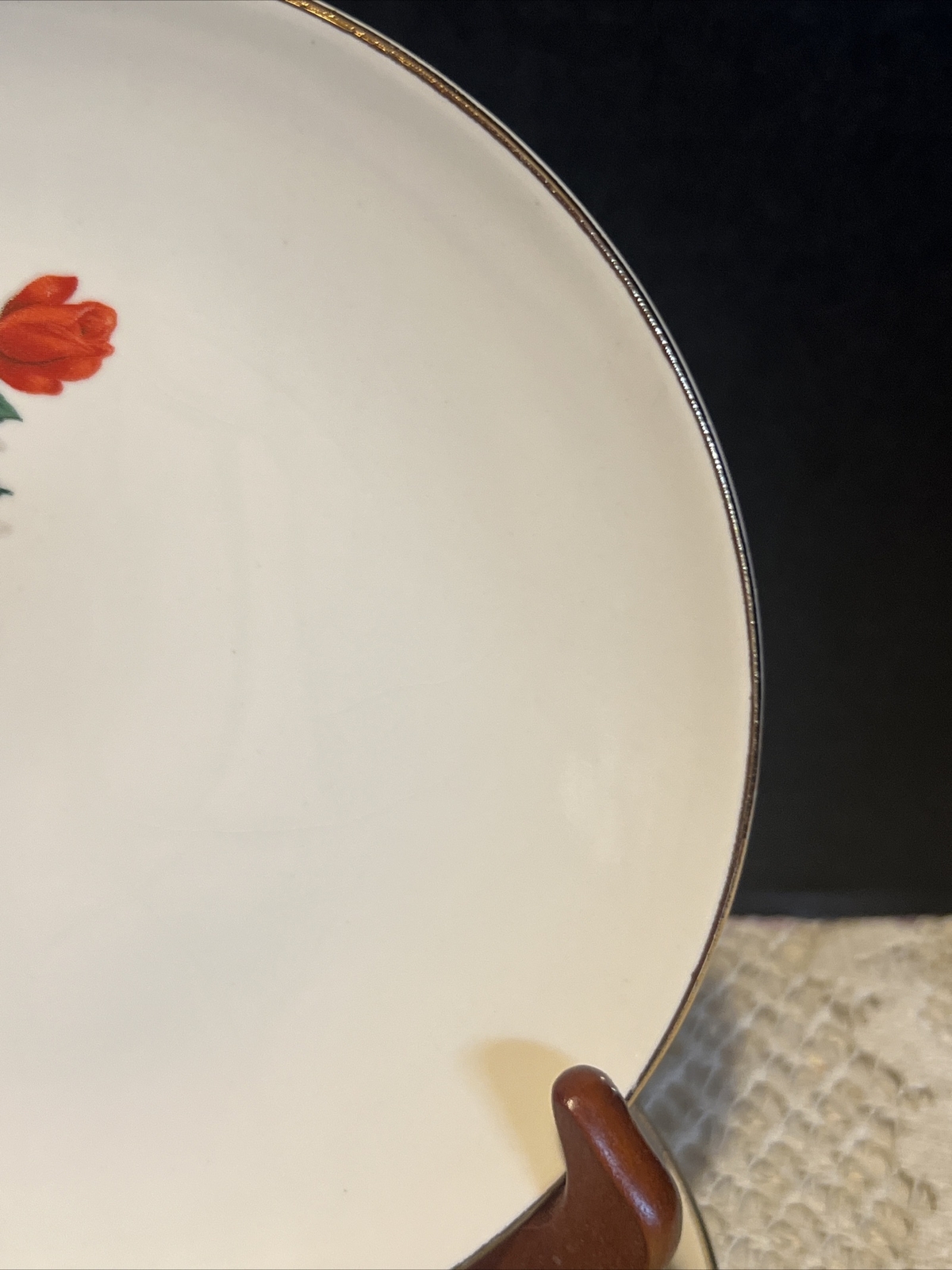 Salem-American Ironstone-Red Roses-5 1/2” Bread Plates-Set Of 4