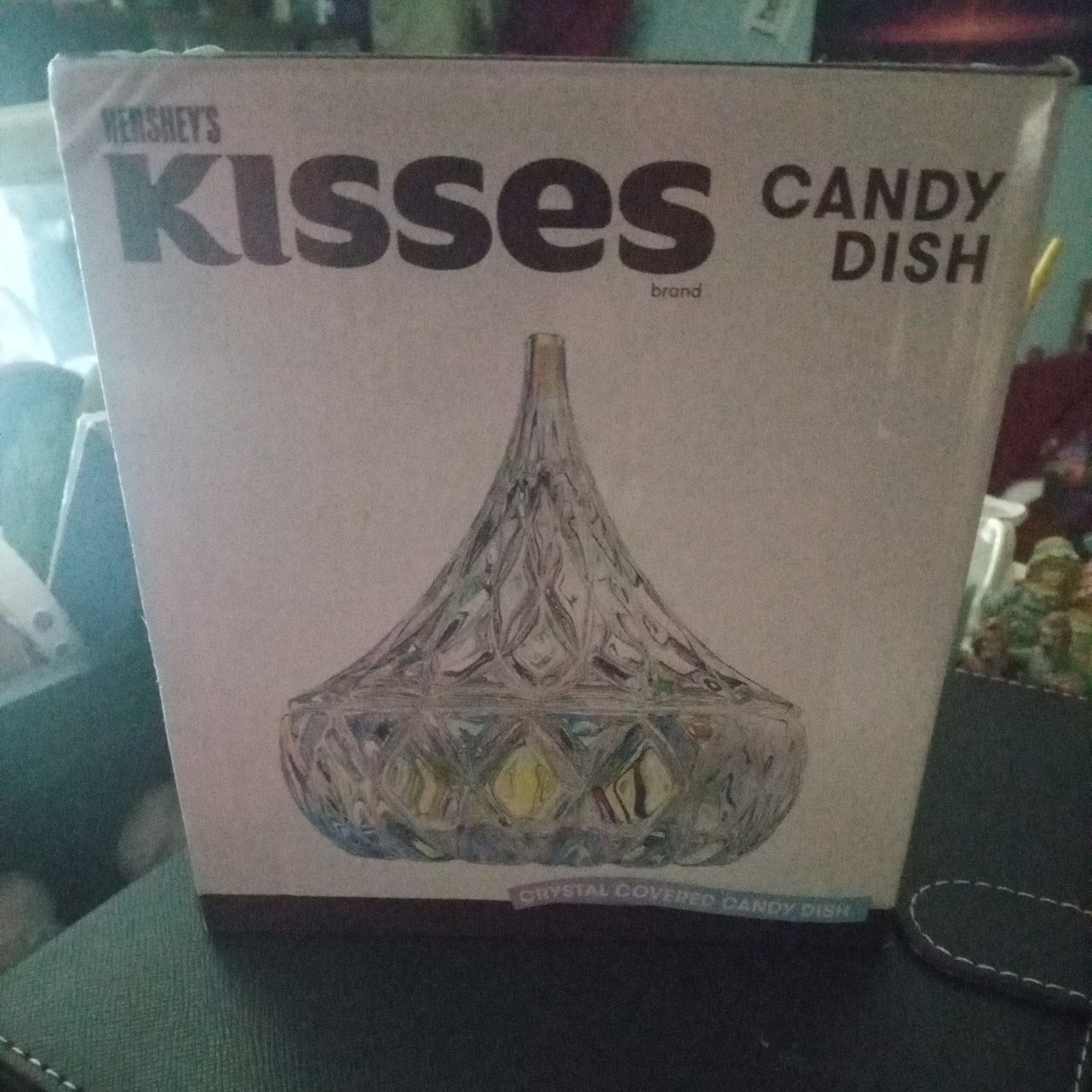 Hershey’s Kisses Crystal Covered Candy Dish Iridescent NEW SEALED BOX -GODINGER