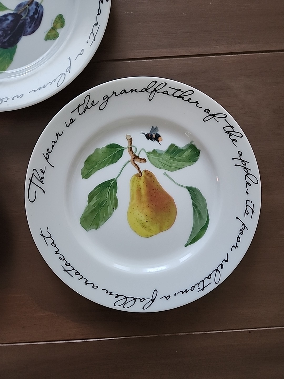 Williams Sonoma ORCHARD SUITE Salad Plates 7.75” Plum Pear Cherry Set Of 3