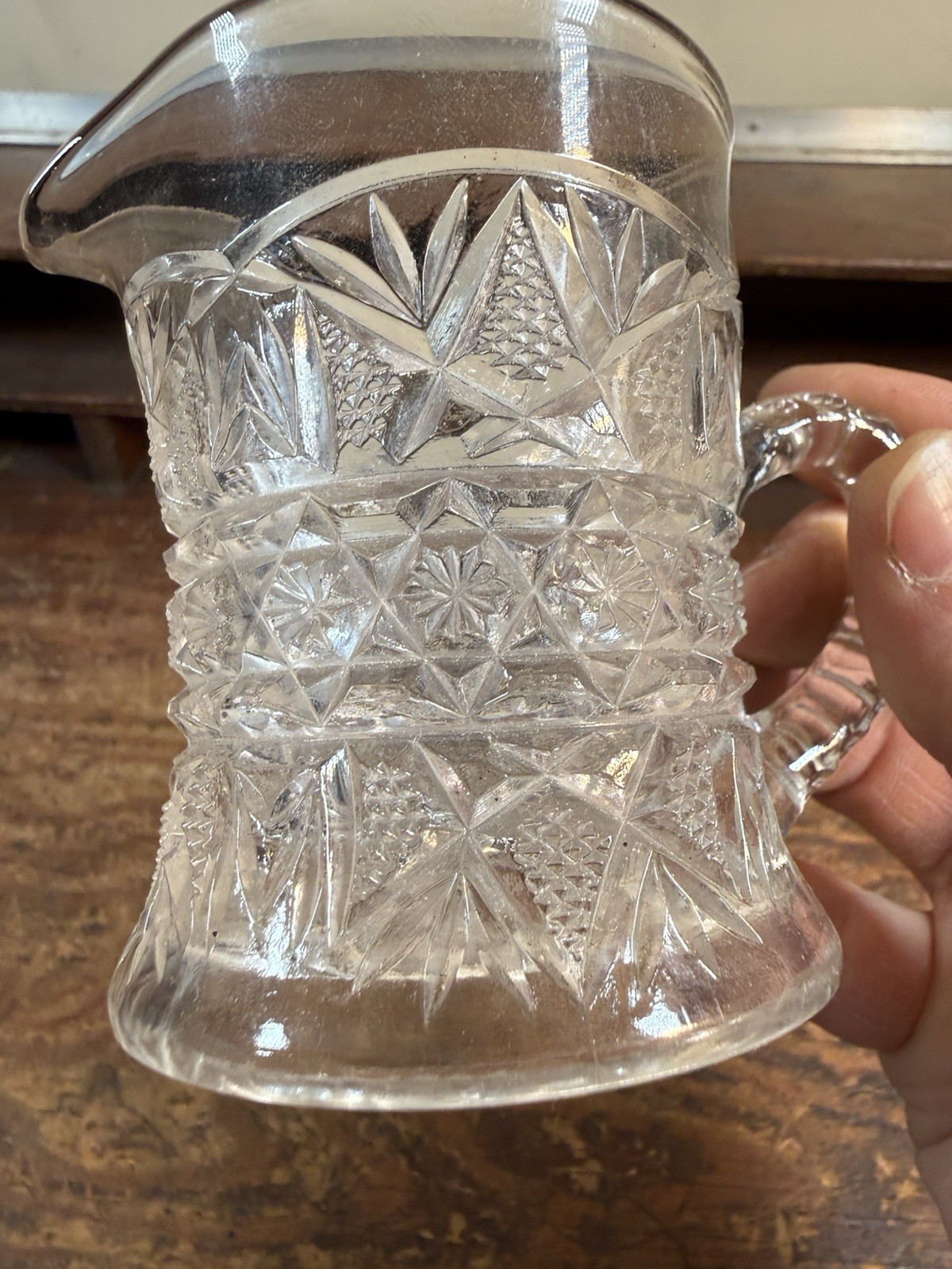 EAPG Bryce, Higbee & Co TEN-POINTED STAR Creamer / Pitcher 1906 Small Creamer