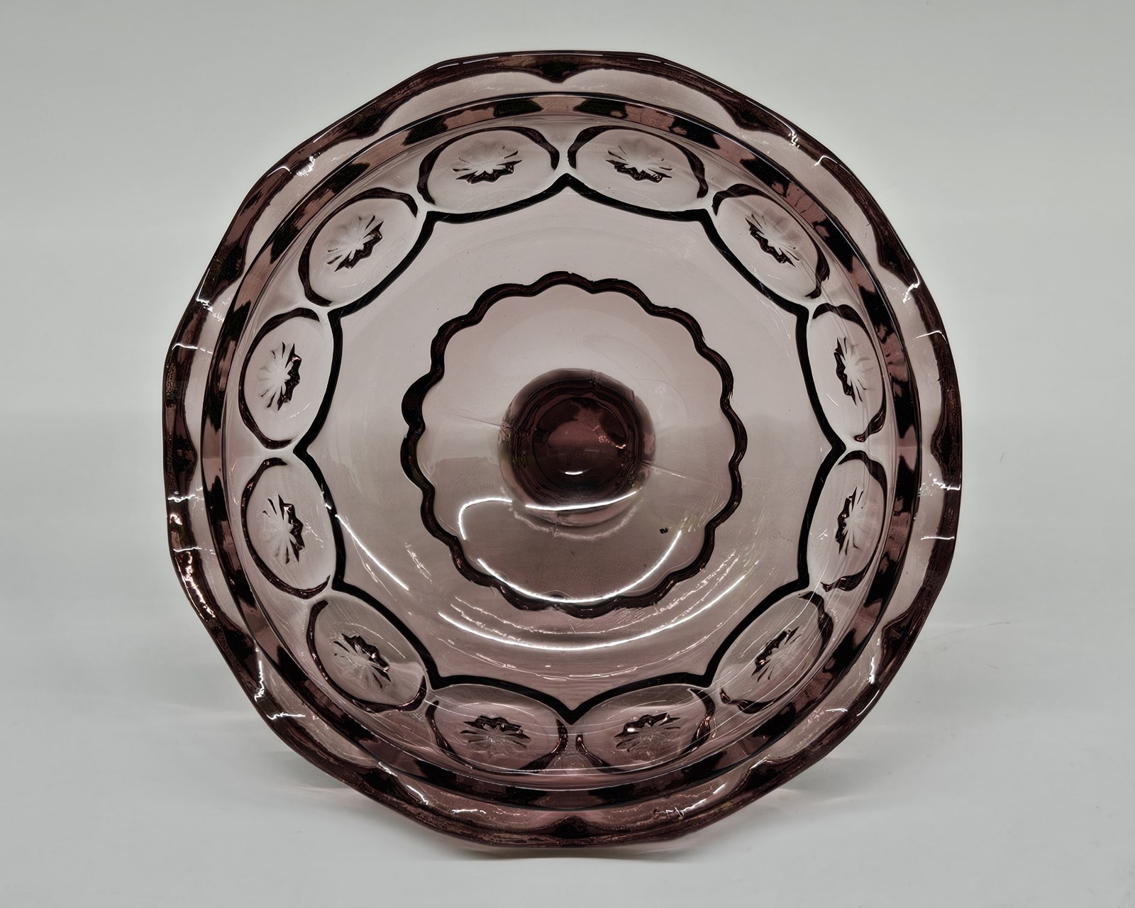 Moon And Star Glass Amethyst Purple Small Compote Candy Dish