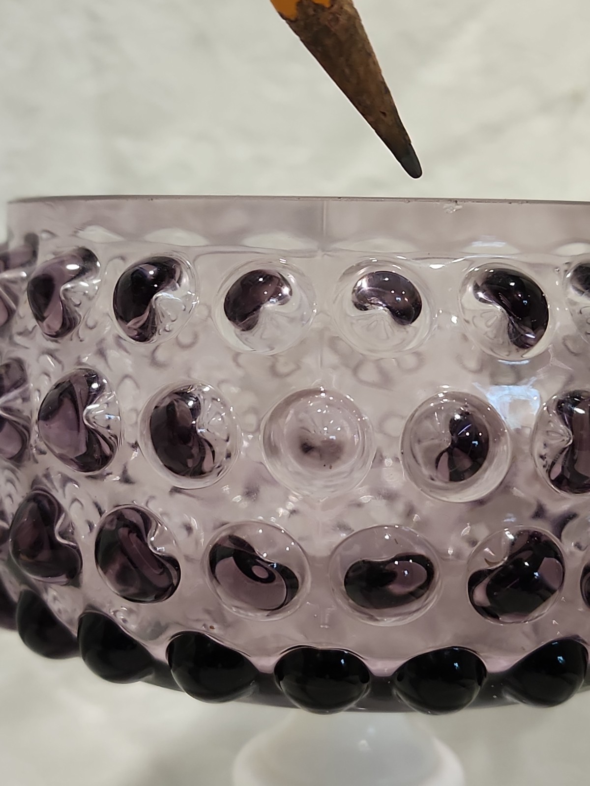 ​Vintage Imperial Amethyst Purple Hobnail Milk Glass Covered Candy Dish Compote