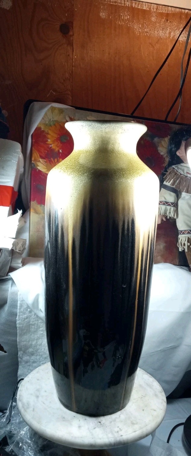 Mid century modern drip glaze vase