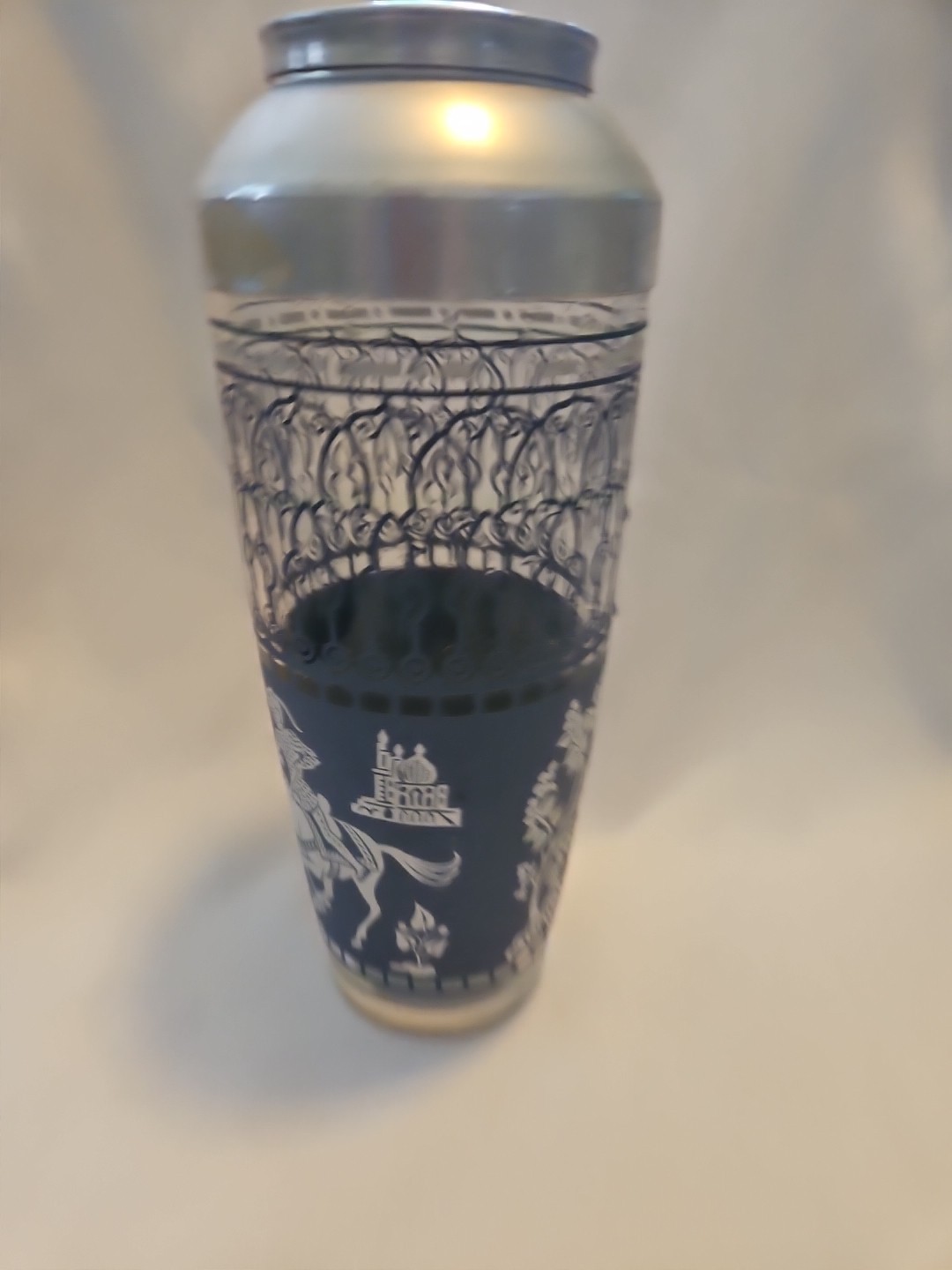 Jeannette Wedgwood GRECIAN Blue Hellenic Greek Roman Jasperware Cocktail SHAKER