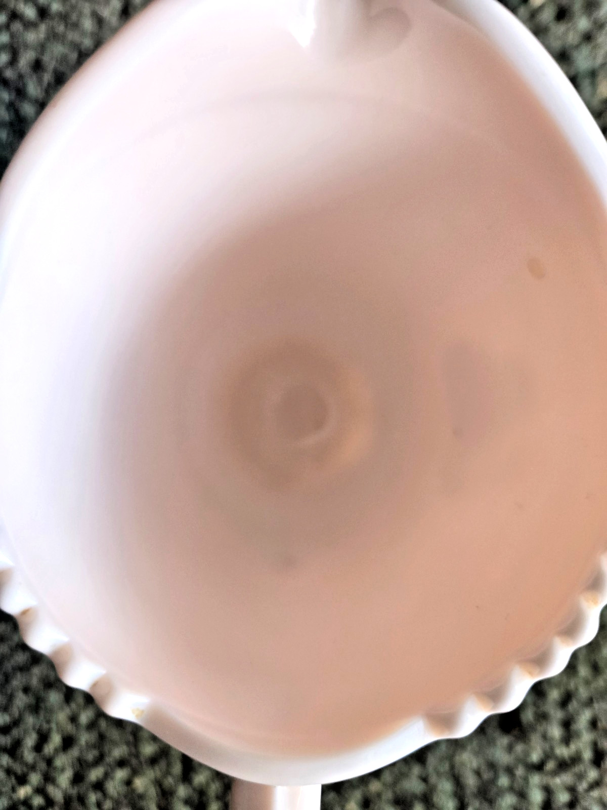 Vintage Jeannette Pink Milk Glass Pedestal Creamer Paneled Diamond Sawtooth Rim
