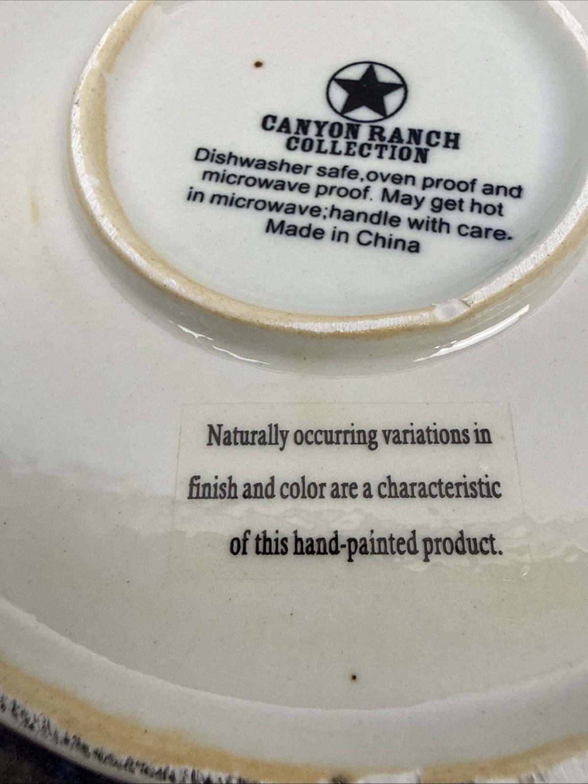 2 Canyon Ranch Collection 10.75″ Round Dinner Plates Western Boot Cowboy Hat