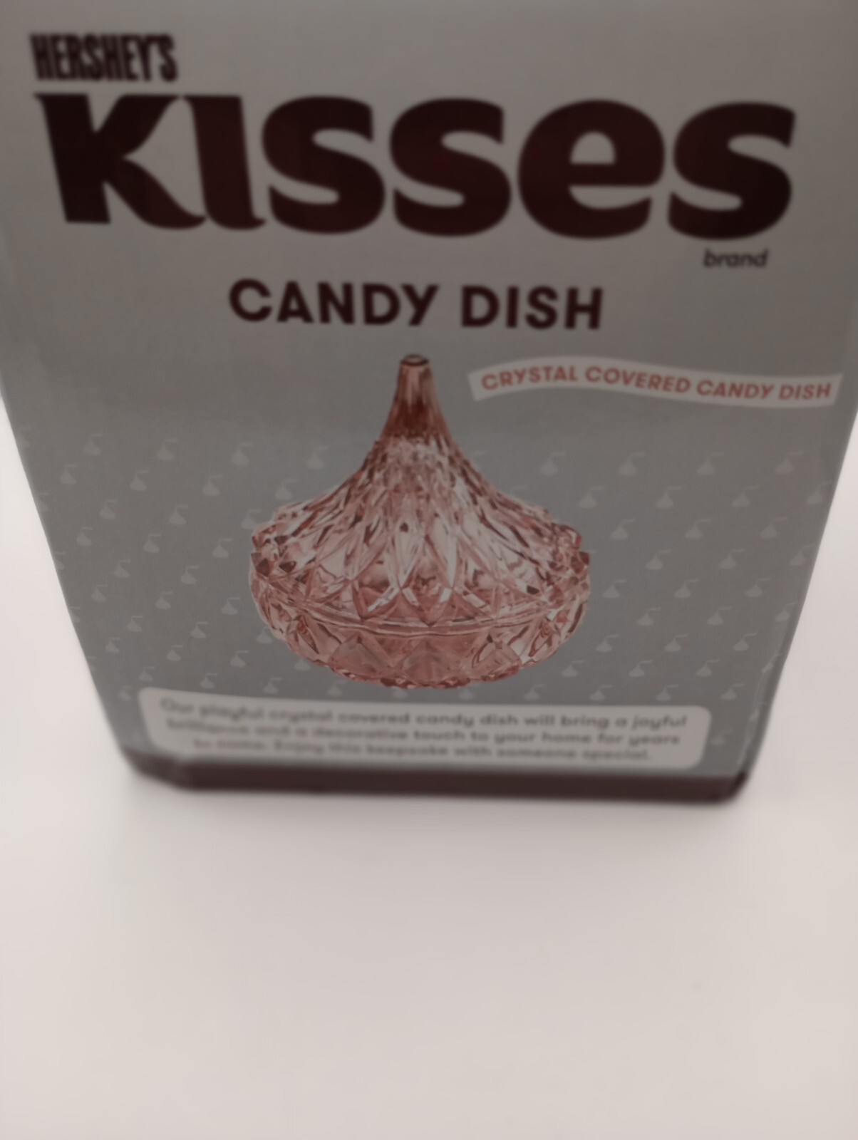 Hershey’s Kiss Pink Crystal Covered Candy Dish Godinger NIB