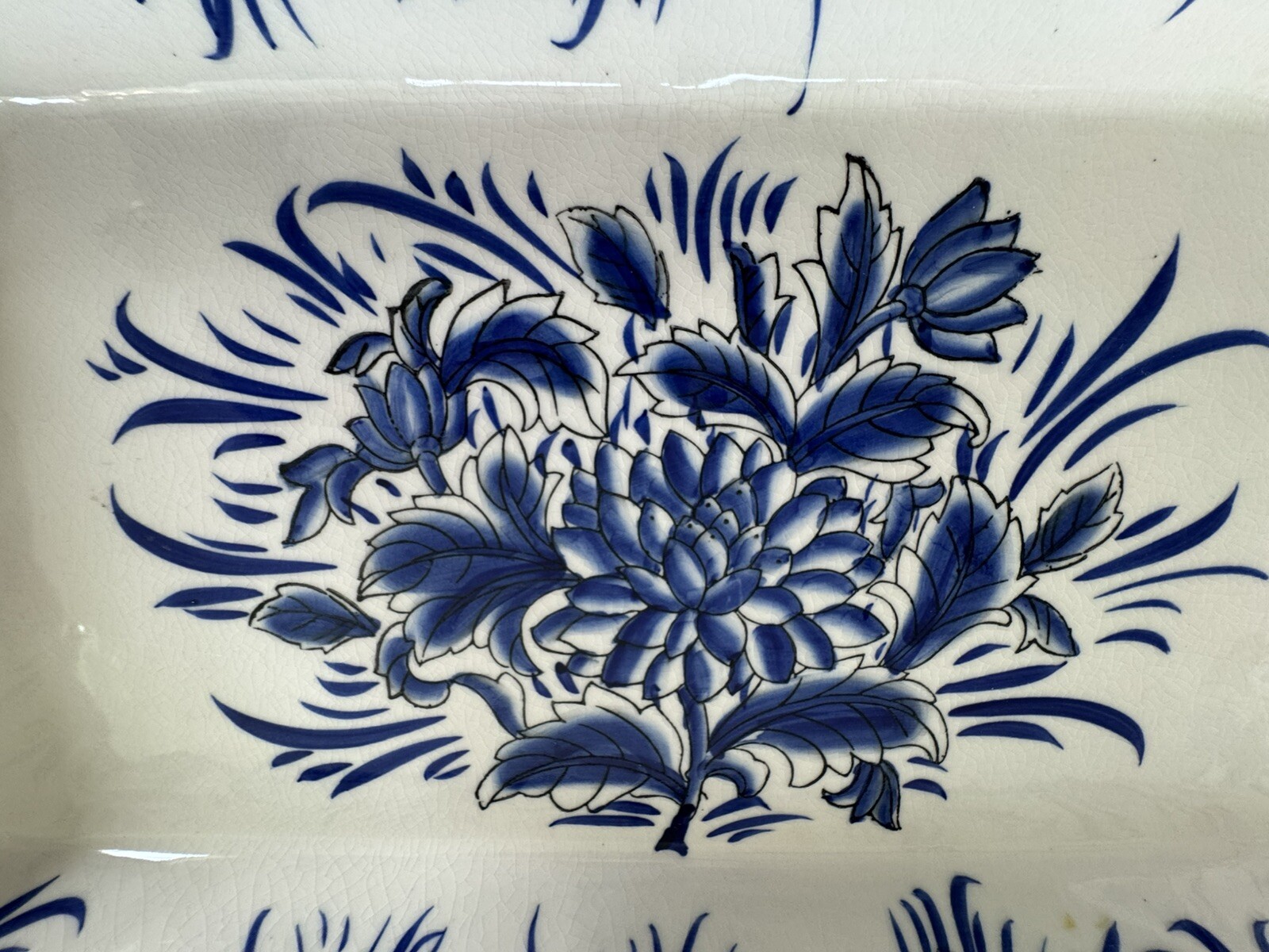 I. Godinger & Co. Italian Cobalt Blue & Terracotta Hand Painted SET