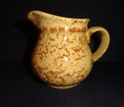 VINTAGE PFALTZGRAFF AMERICA CREAMER- PITCHER- MOTTLED GOLD & BROWN