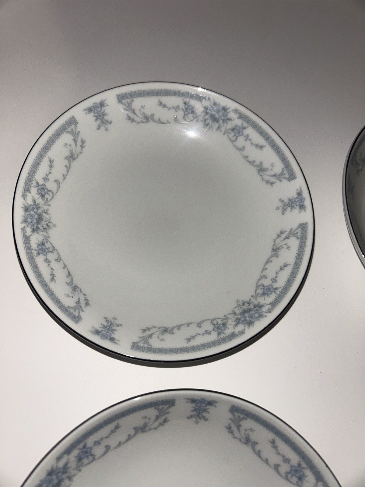 Vintage Sheffield “Blue Whisper ” Fine China Dessert Bowls Set Of 4