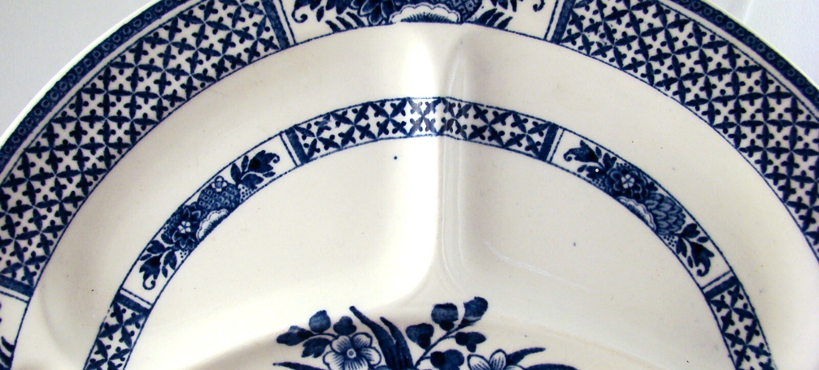 Booths England Flow Blue NANKIN A1452 Divided Grill Plate READ