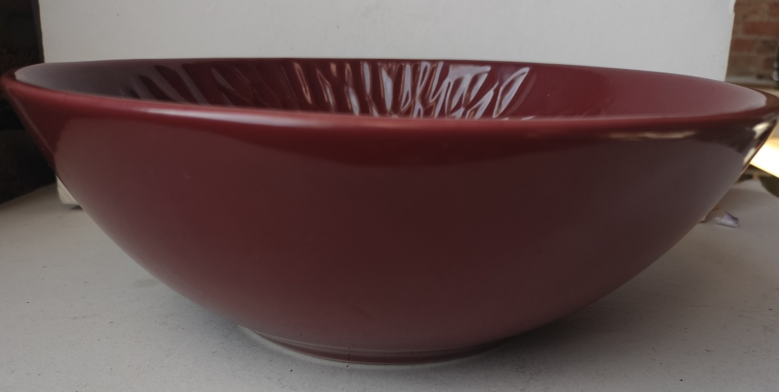 Rookwood Pottery Emilia 9 in. Dimpled Red Serving Bowl.