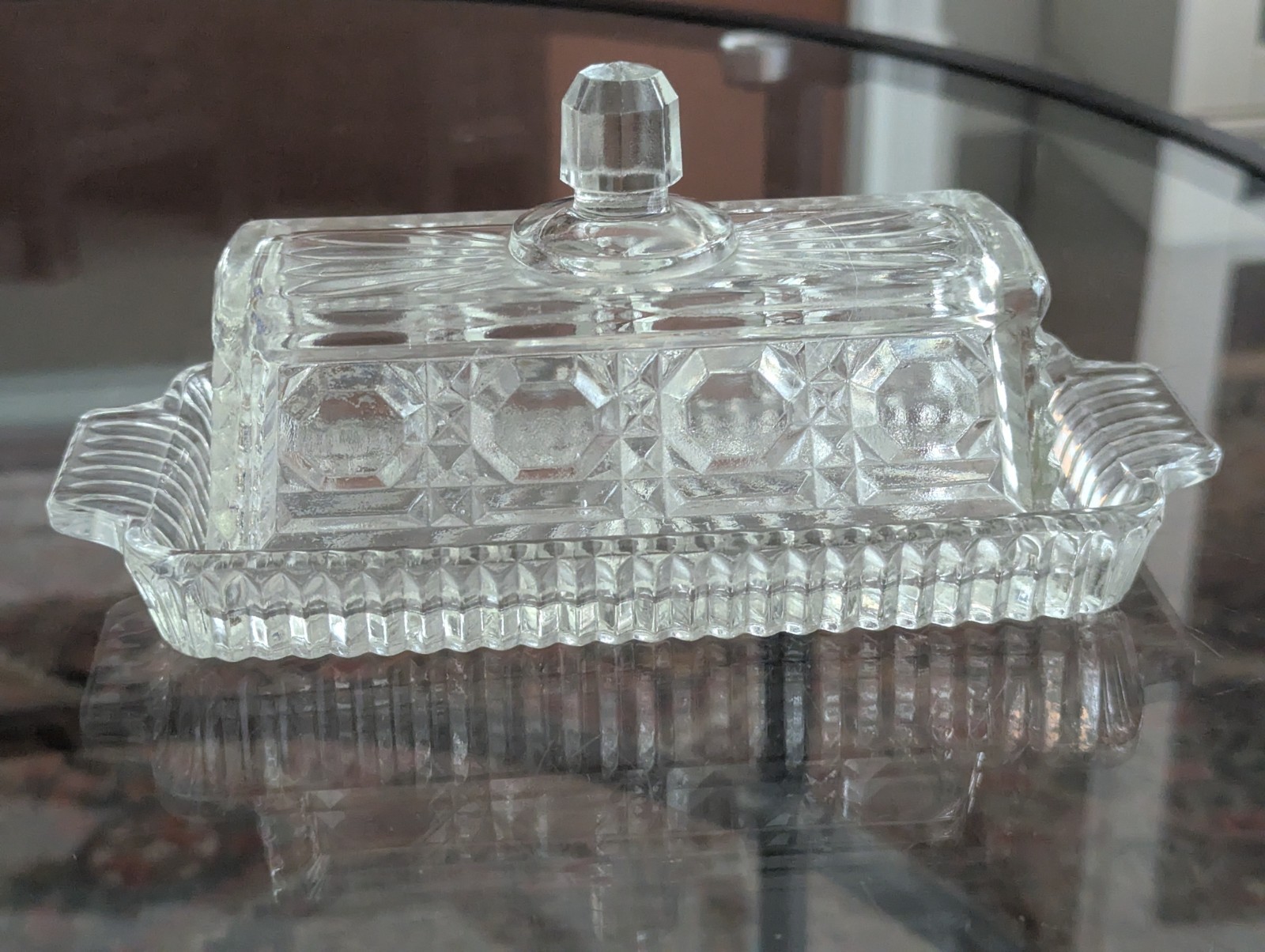 Vintage Federal Glass Windsor Butter Dish With Lid Early 1970s Serving Piece