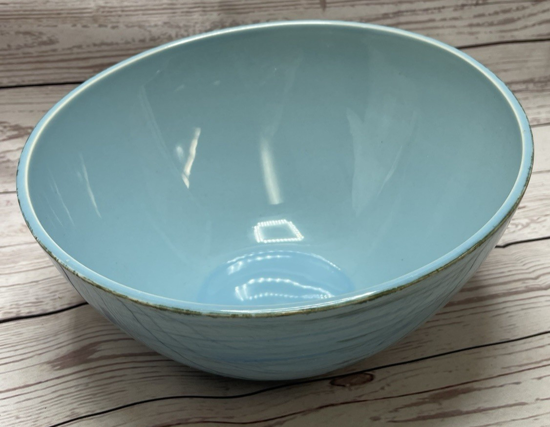 STUDIO NOVA SAMBA BLUE LARGE SALAD SERVING BOWL 10in RETIRED ASYMMETRICAL MODERN