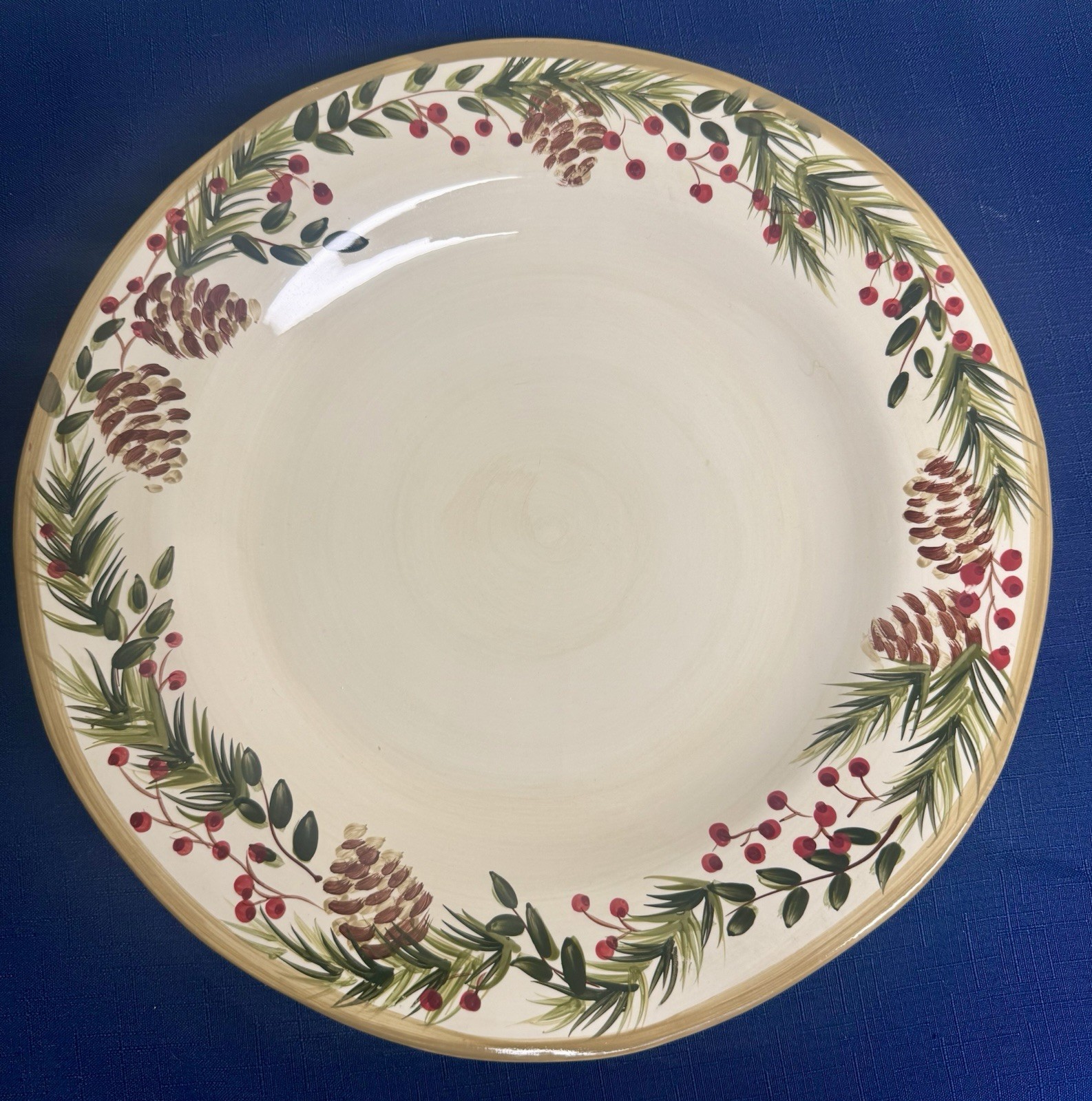 Pine & Berries Serving Chop Platter Plate 13″ Target Home Holiday Christmas READ