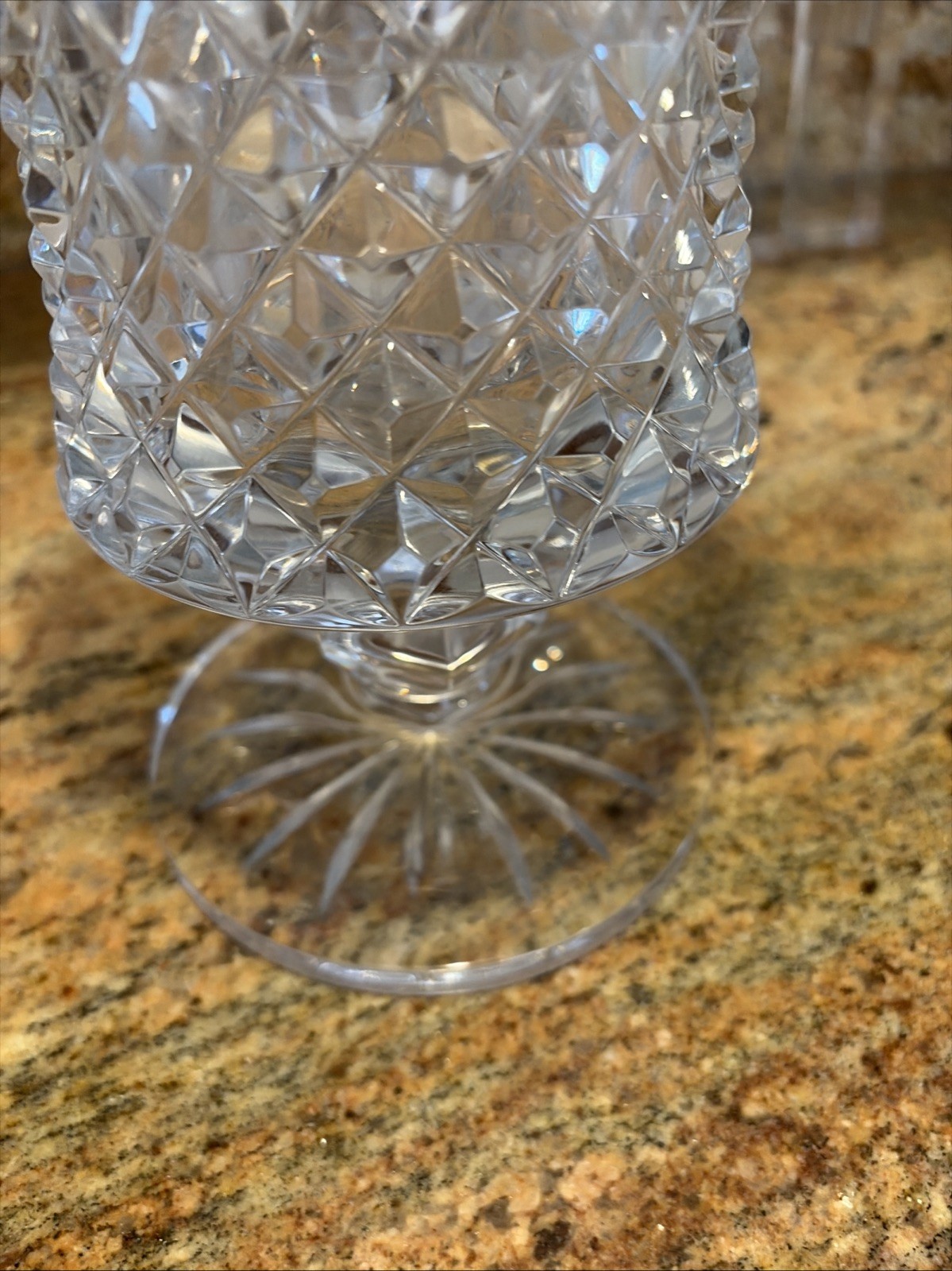 Waterford Crystal Sullivan 11” Pedestal Or Footed Fan Cut Bouquet Vase Pristine