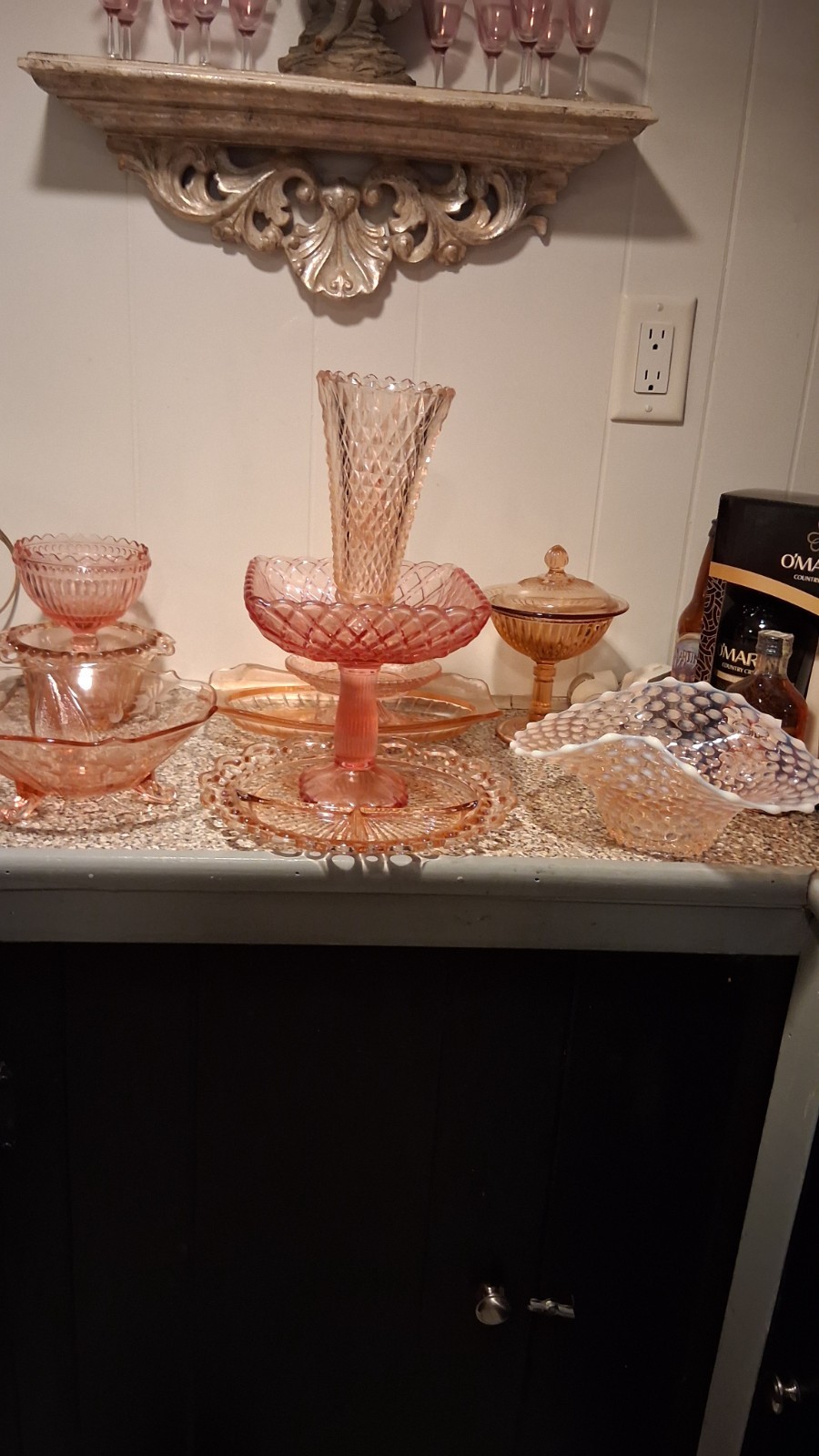 Vintage Pink Depression Mixed Pieces in Lot of (15)