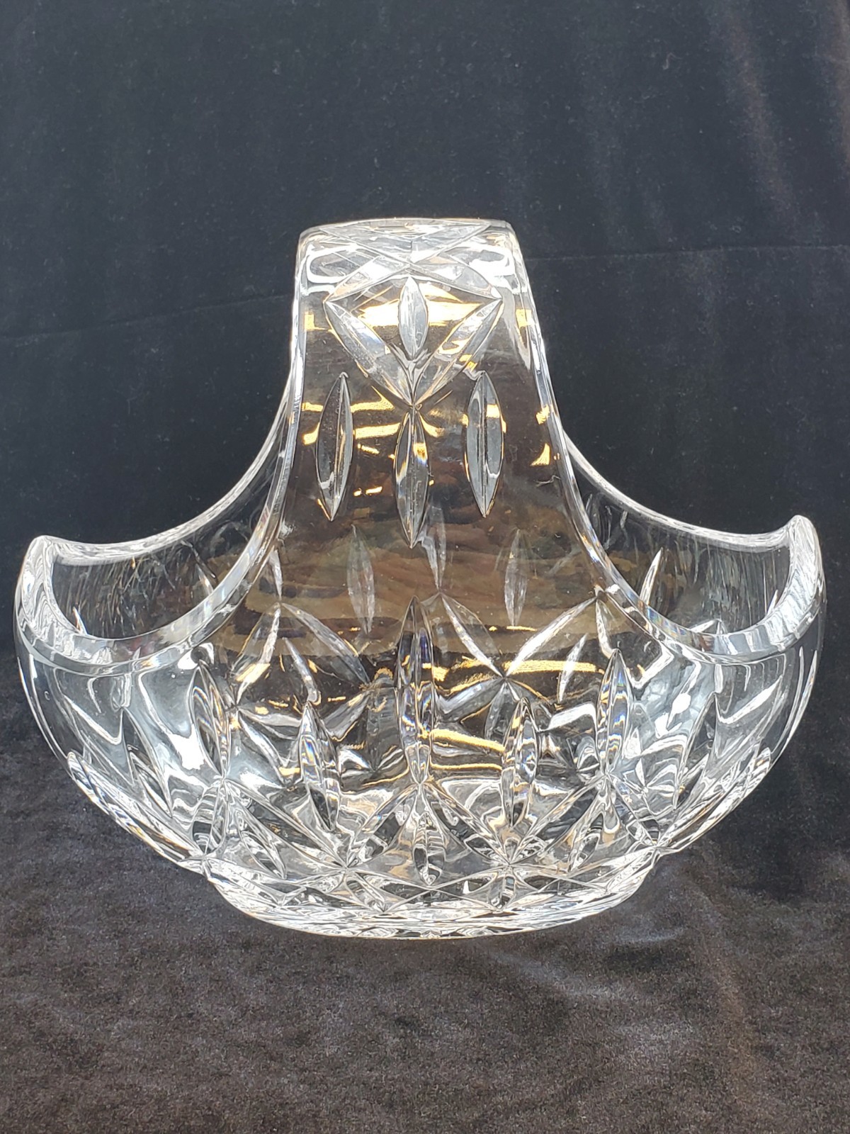 Block 24% Full Lead Crystal Candy Dish Handmade In Czech Republic Heavy