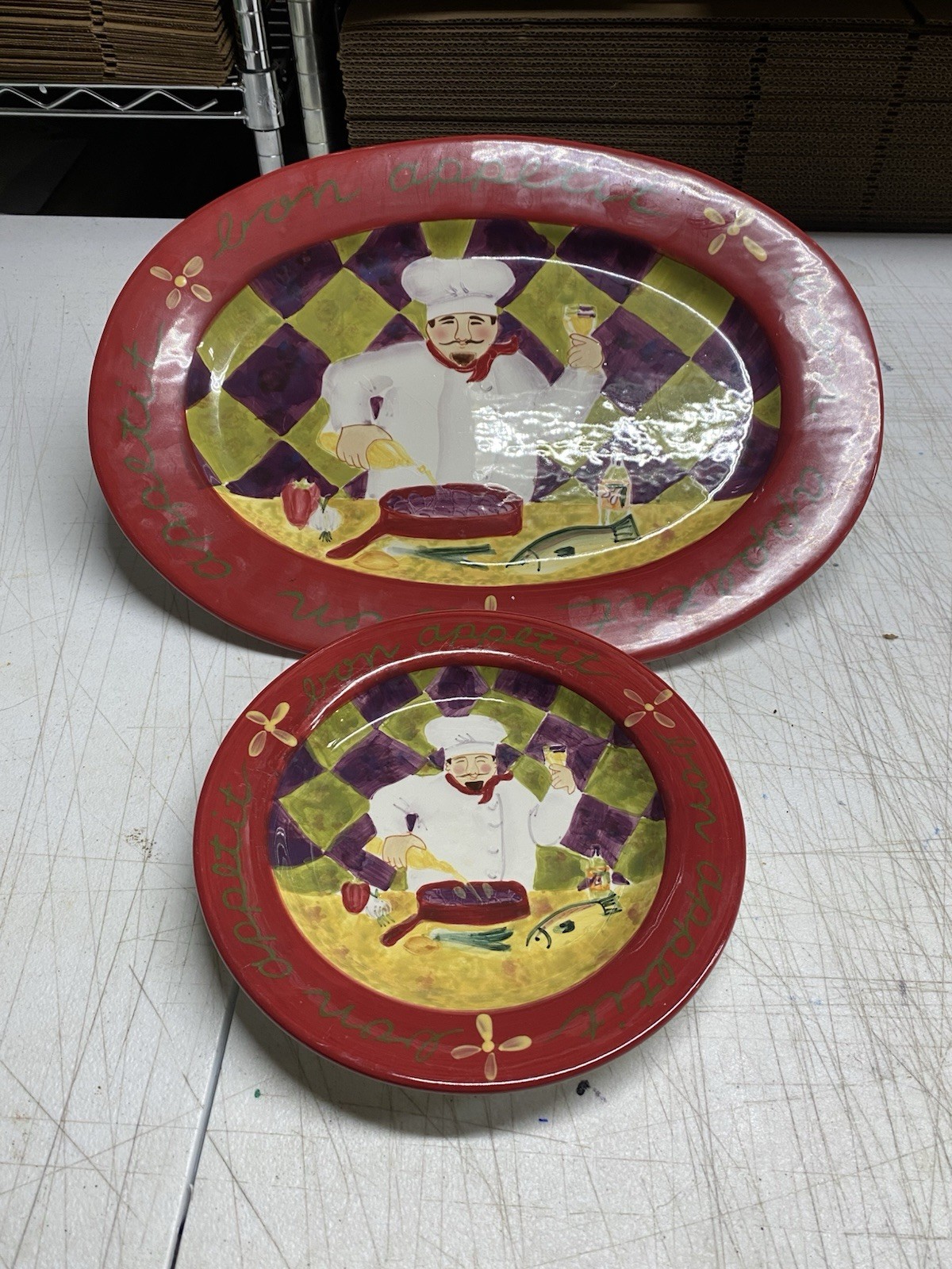 Jennifer Brinley Certified International Oval Serving Platter And Plate