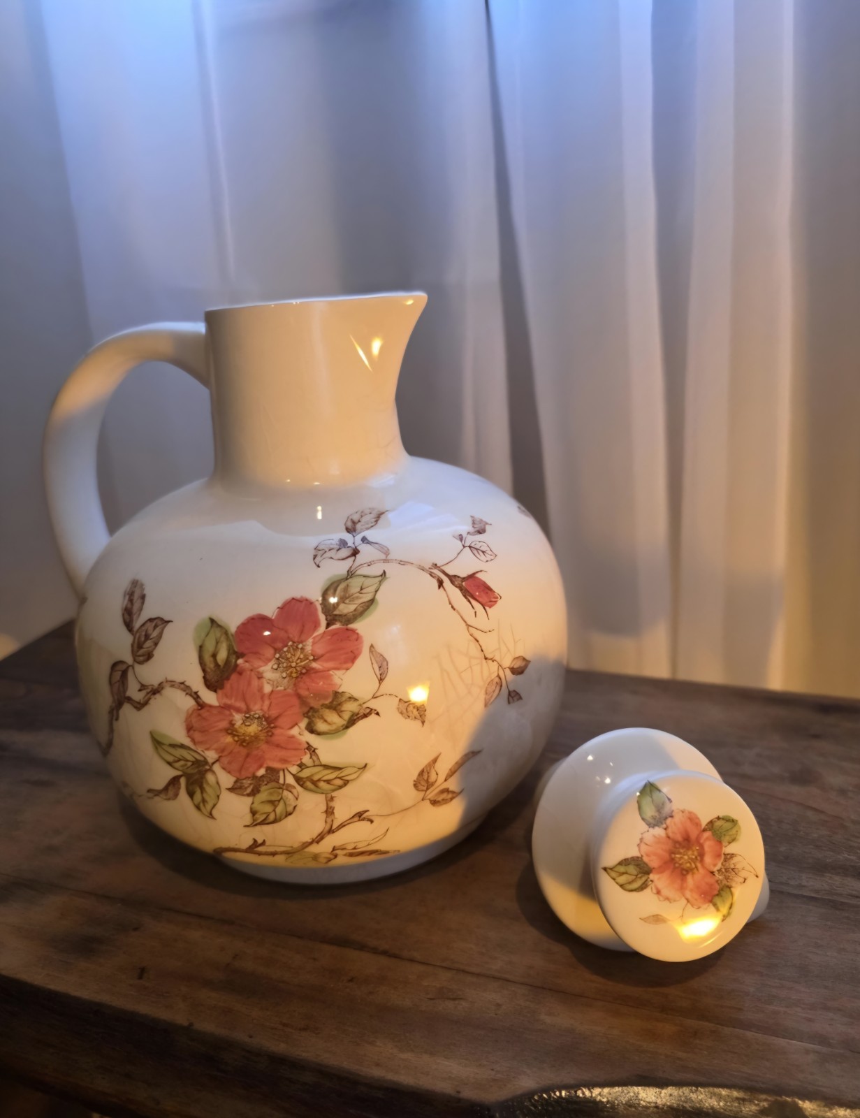 Nascor “Springtime” Ceramic Table Set – 9 Pieces – Pink Rose and Wildflower