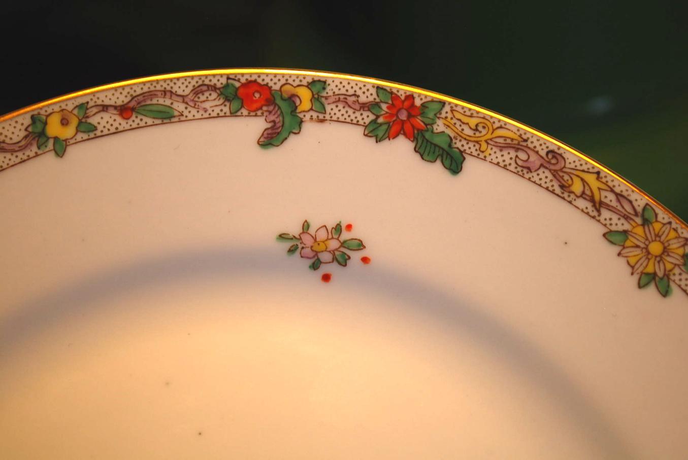 8 Antique NORITAKE M Dessert Plates HAND PAINTED NIPPON NIGHTSHADE BERRIES Gold