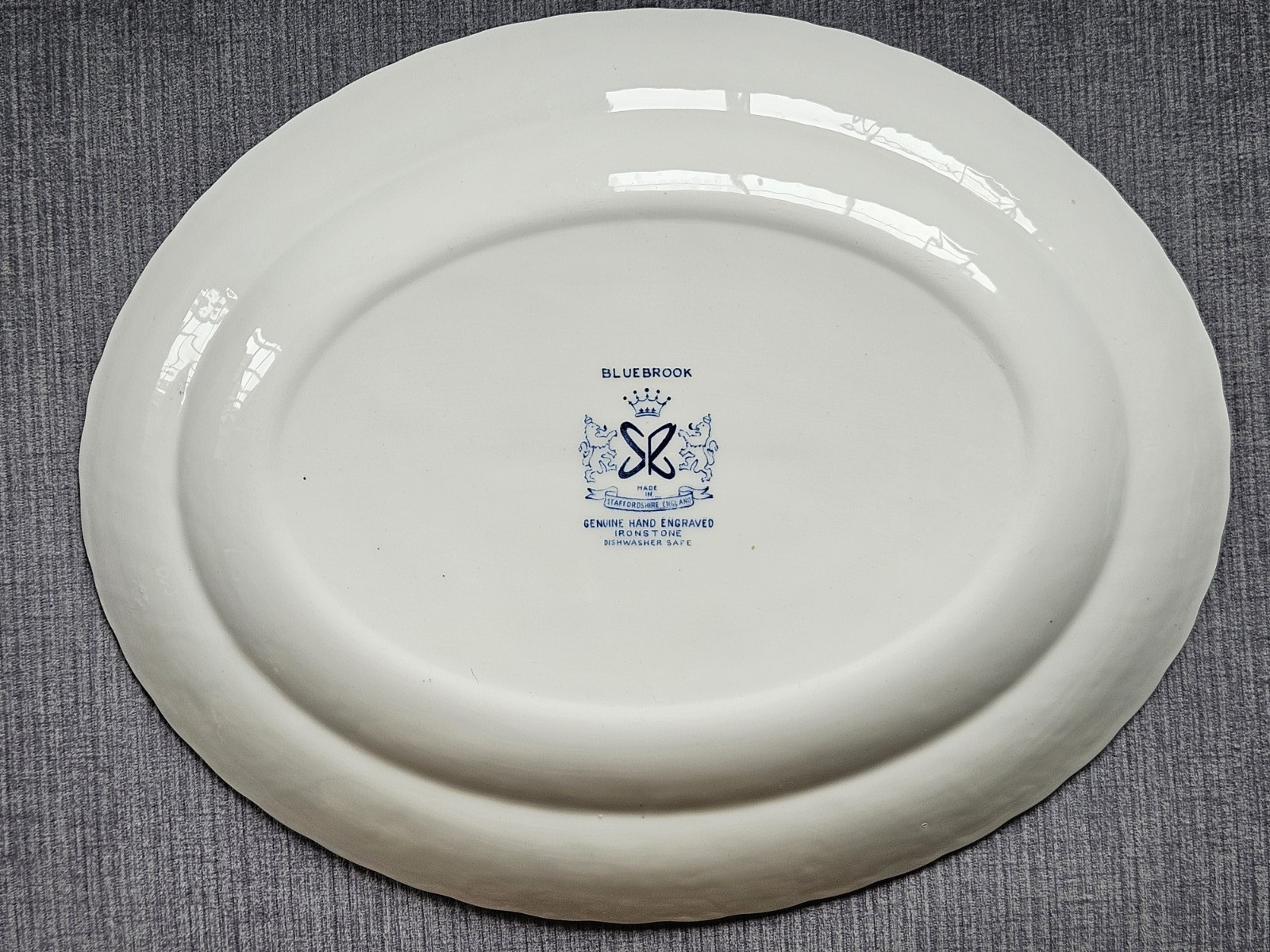 Vintage BLUEBROOK Ironstone Oval Serving Platter 14″ x 11″ Staffordshire England