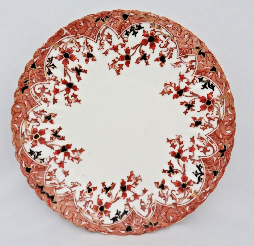 Antique Radfords Imari Gold VICTORIA Pattern Scalloped Edge 9″ Plate 1879-1891